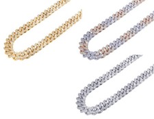 Two Row 10 CT Real Diamond Miami Cuban Necklace 10MM 10K Gold 16"-24"