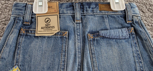 Polo Ralph Lauren Patchwork Denim Shorts Girls 5 Blue Belt Loops Button Closure - Picture 13 of 18