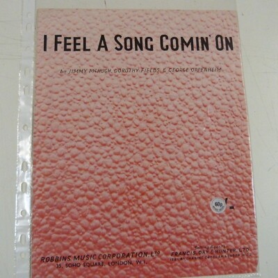 Liederblatt I FEEL A SONG COMIN' ON aus ''Every night at eight'' 1935