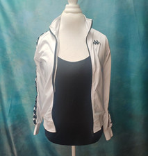 Kappa Women's Track Suit 2019 Black White Rib Cuffed Jacket Joggers Size Small