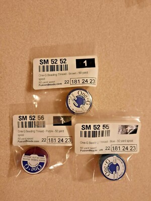 BRAND NEW 3 SPOOLS ONE G BEADING HREAD 50 YARDS EACH