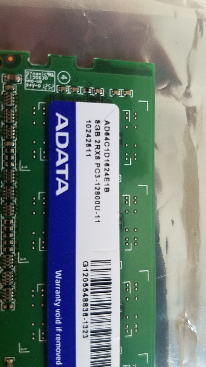 2x Tested ADATA DDR3 1600 8GB 16G 2RX8 PC3-12800U RAM Memory