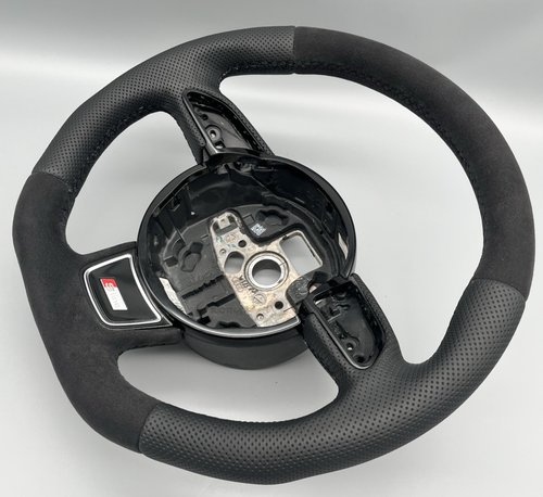 Audi A1 8X A4 B8 A6 C7 A7 A8 D4 Q3 Q7 Lenkrad abgeflacht NEU bezogen ohne Tausch - Bild 3 von 11