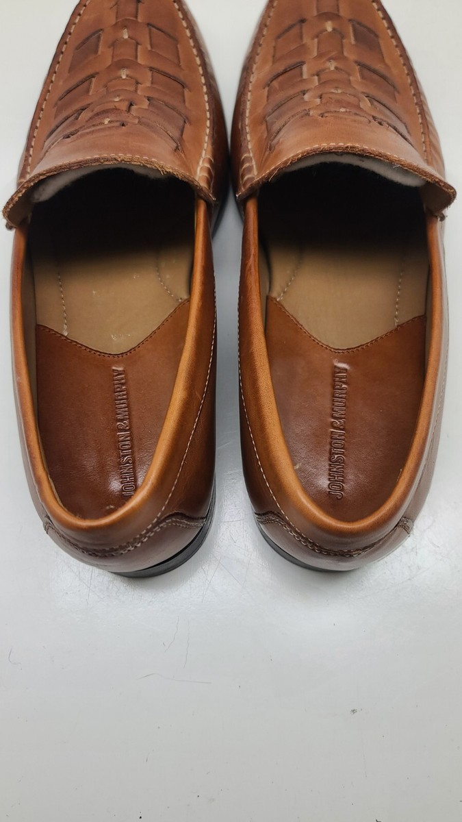 Johnston & Murphy Creswell Woven Leather Dress Shoe Loafer 12 Brown Slip On Johnston & Murphy Creswell Woven Leather Dress Shoe Loafer  main image 4