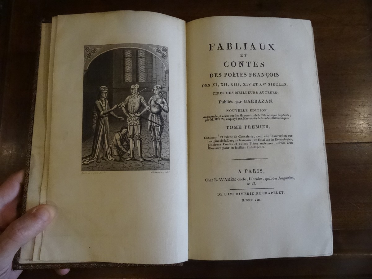 Fabliaux et contes des poètes françois Barbazan Warée 1808 Plein Maroquin 4 vol | eBay