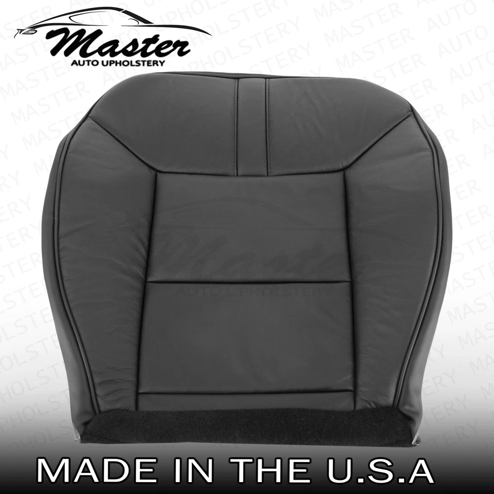 Fits 2008 2009 Hummer H2 Driver & Passenger Bottom Black Leather Seat Covers Foto 3 de 4