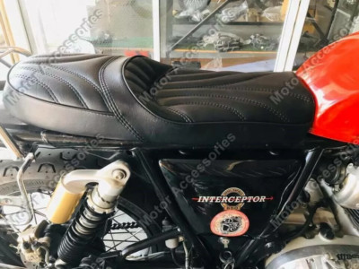 Leather Touring Gel Seat Fit For Royal Enfield Interceptor 650 Continental