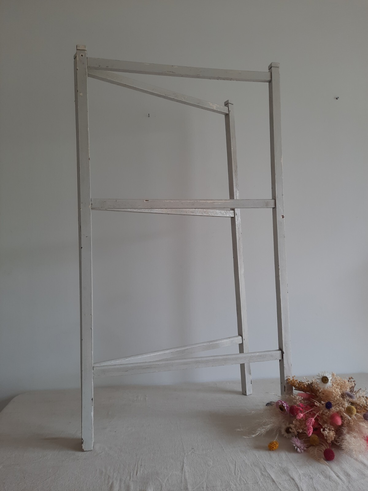 Vintage wooden clothes horse clothes Airer Shabby Chic Chippy White