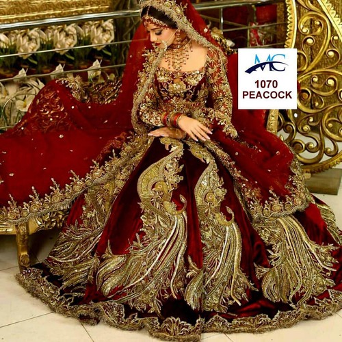 Maroon Bridal Lehenga Chunri Indian 