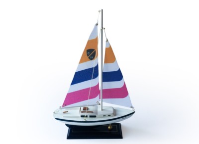 Columbia Wooden Nautical Sail Boat Ship Model 16''-1