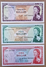 Lot of 3 Notes from East Caribbean - QEII - #4