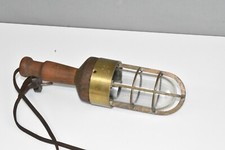 Stara drewniana mosiężna lampa morska statek lampa ręczna lampa ręczna kratka komora #D4