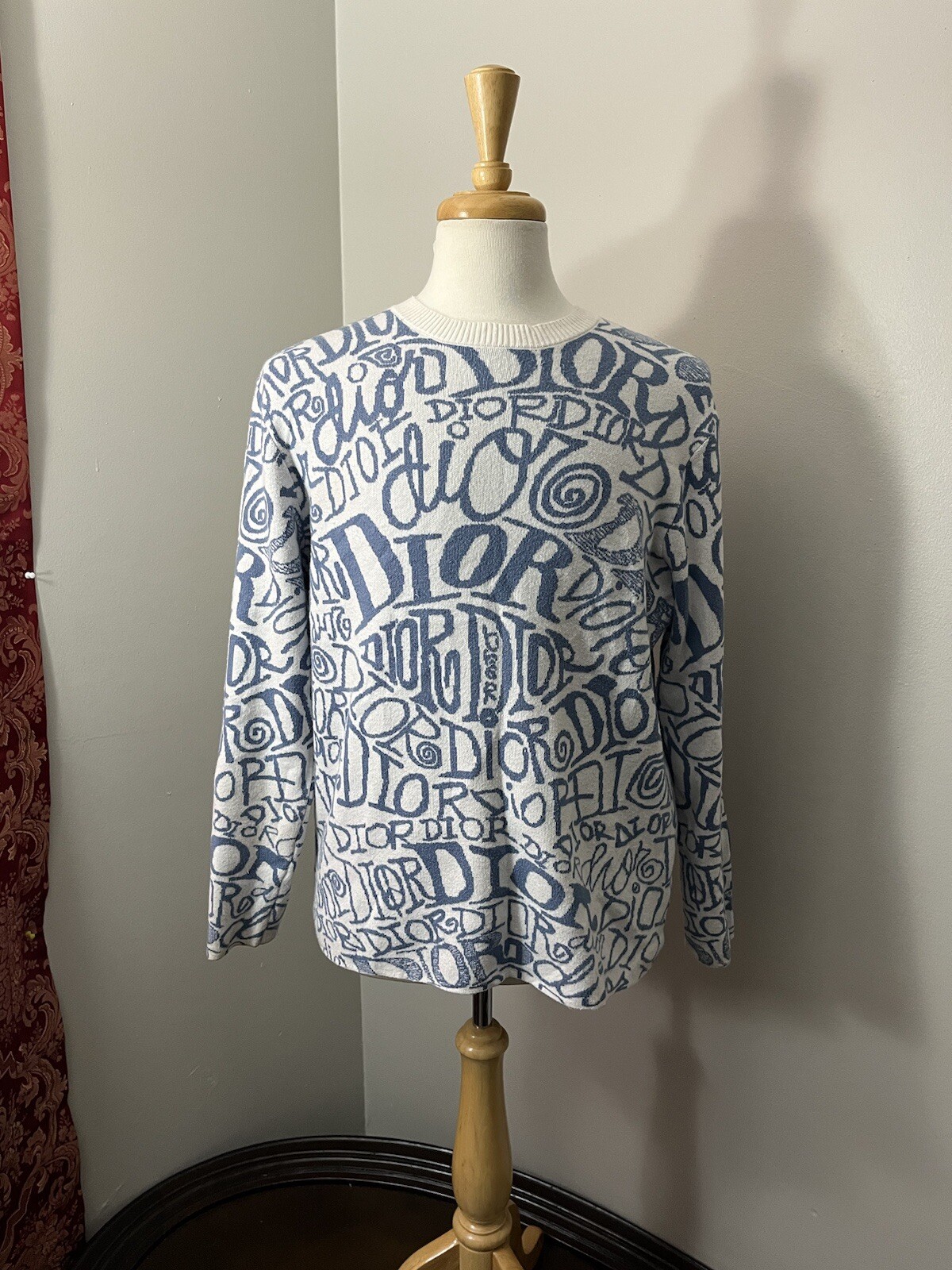 Men Vintage Christian Dior Paris Multi Color Monogram Sweater XL image 2