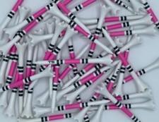 Golf Tees Truestrike 3 1/4 Pink and Black TS Stripes Performance Golf Tees