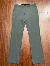 New Men Greg Norman Dress Pants Bottom Stretch Fabric W34 L34 Grey 4 Pockets
