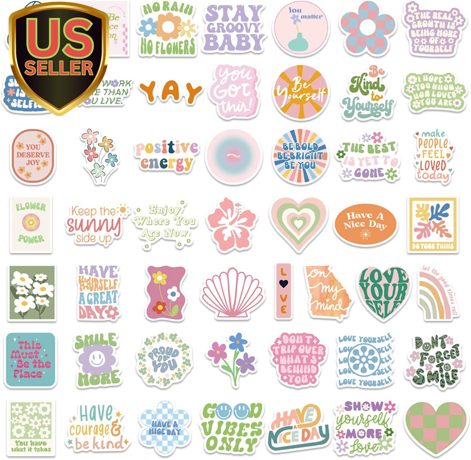 Preppy Aesthetic Stickers Danish Pastel Stickers 100PCS, Pink Things Stickers...