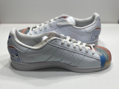 New Adidas Superstar White Blue Orange Shoes Sneakers Men's Size 8 | eBay
