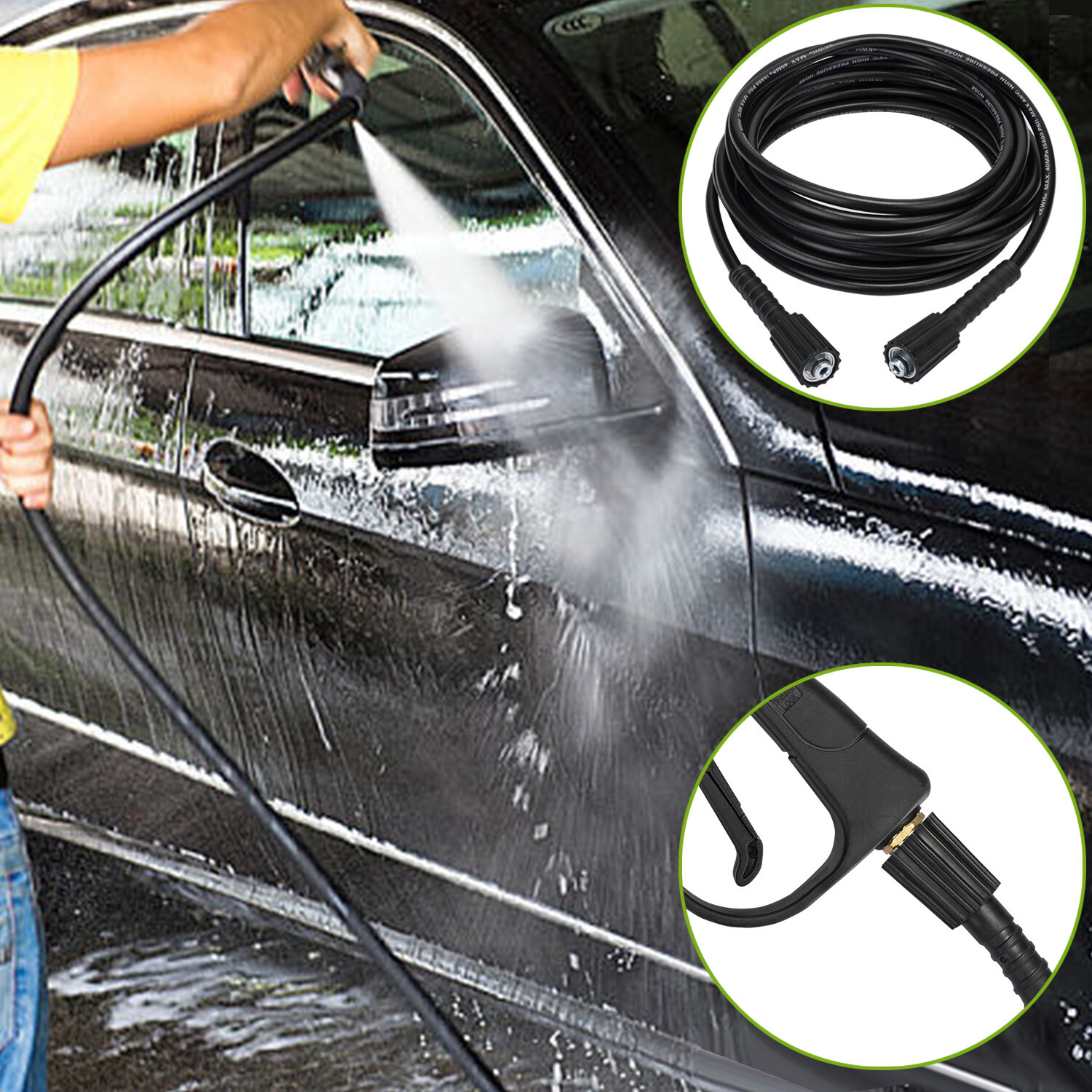 5M High Pressure Washer Gun Replacement Hose Extension Car Jet Wash