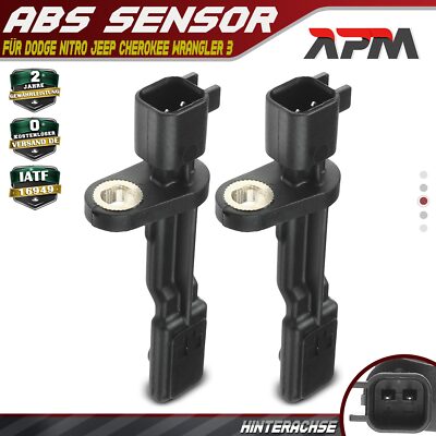 2x ABS Sensor Raddrehzahlfühler Hinten für Dodge Nitro Jeep Cherokee Wrangler 3