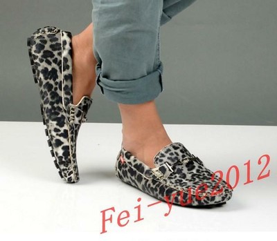 leopard driving shoes