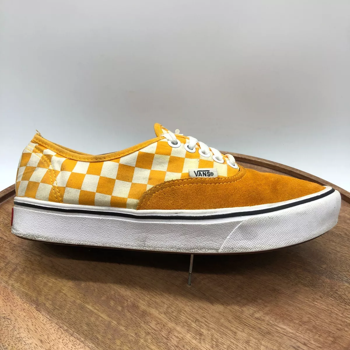Yellow checkerboard vans size 7 clearance