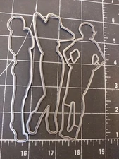 Universal thin metal die cut tool emboss Female dress up paper doll silhouette 3