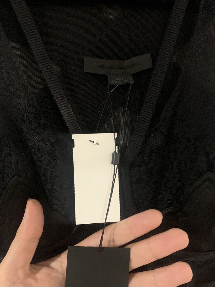 Robe Alexander Wang En Soie Et Dentelle - Modèle Mesh Et Satin - Taille 4 - Noir - Neuf Avec étiquettes