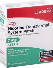 Leader Nicotine Transdermal System Step 3 , 7 mg , 14 Patches New Exp. 02/2027