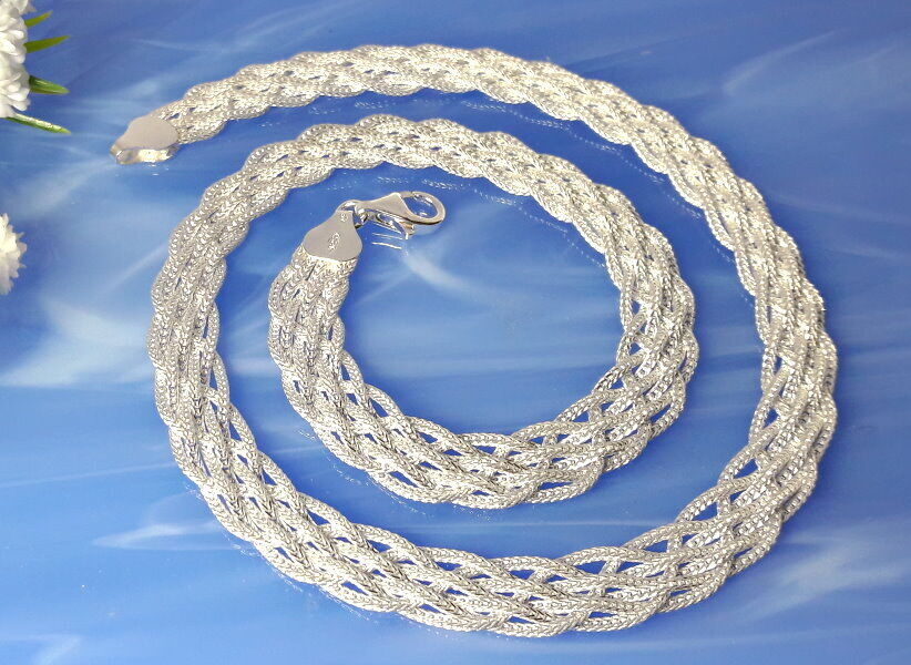 Kette Silber 925 Halskette Armband echt Sterlingsilber geflochten 17-50 cm SD125