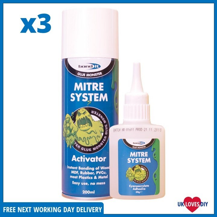BOND IT Mitre Bonding System Kit ACTIVATOR 200ML & SUPERGLUE Rapid instant Joint - Image 16