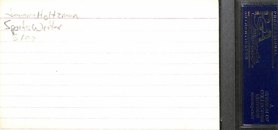 Jerome Holtzman "Invented Save Statistic" Signed 3x5 Index MLB HOF 1991 PSA Rare - Image 3 of 3