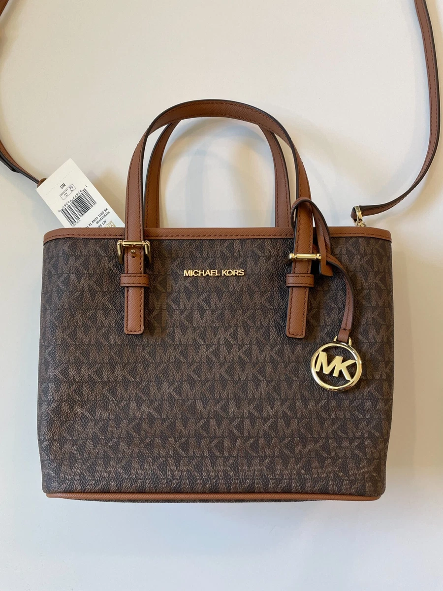 .com: Michael Kors Jet Set Tote Medium Carryall (Dk Sangria/Brown) :  Clothing, Shoes & Jewelry