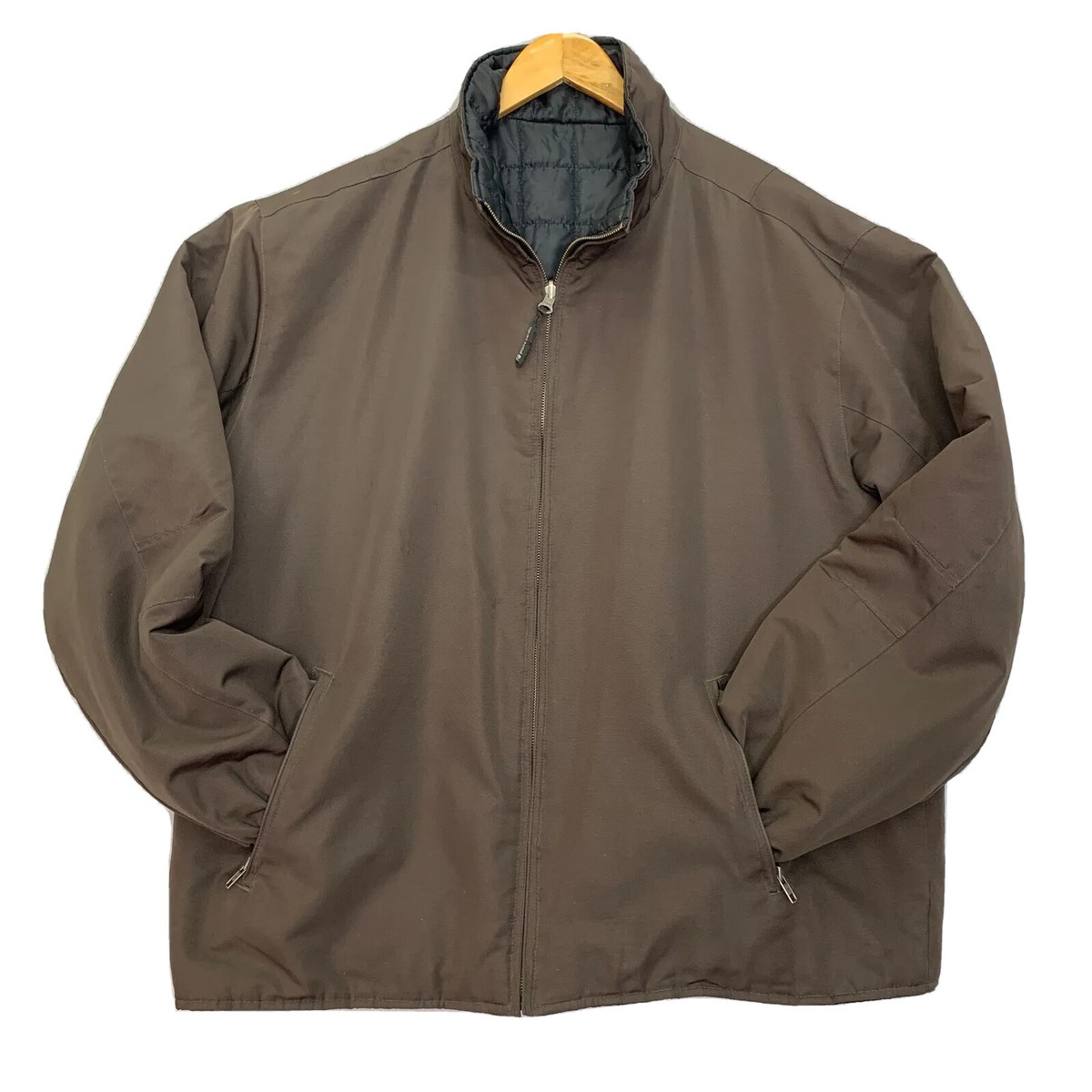 Pierre Cardin Reversible Jacket Mens Size XL Brown/Black Full Zip