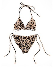 Leopard Print Bikini 2 Piece Set Size Small Chic Summer Animal Print Swimsuit