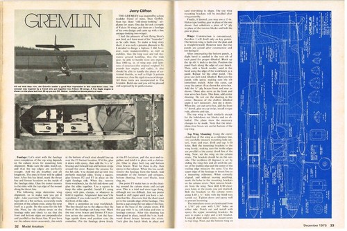 MODEL AVIATION Magazin Dezember 1975 Gremlin: R/C Bipe von Jerry Clifton - Bild 2 von 3