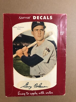 1952 Star Cal Decal #70E Gerry Coleman (type 1)