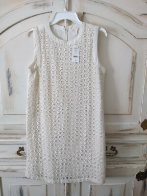 JOE FRESH Cream White Sheath Dress Cotton Crocheted Front Layer SIZE 6 NWT  | eBay