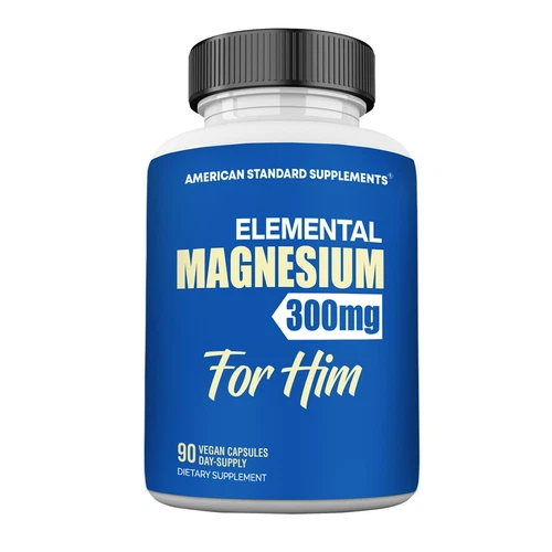 Magnesium Glycinate for Men - 300mg Per Capsules - 90 Veggie Capsules