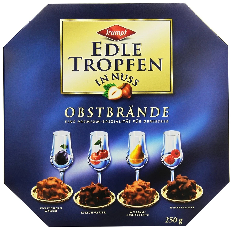 SCHOKOLADE-PRALINEN Trumpf Nobile Gocce di Noce Brandy di Frutta 250g