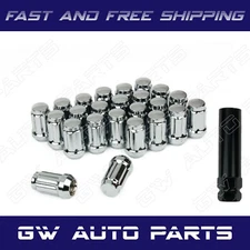 24 PCs Chrome Spline Lug Nuts with Key M12x1.5 Cone Seat Closed End