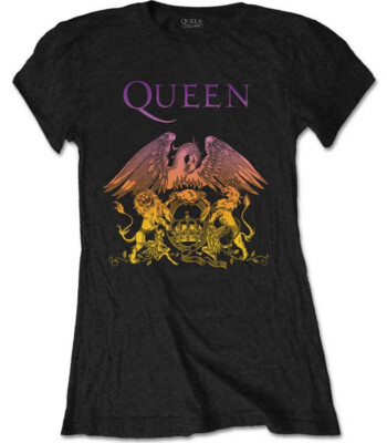  Queen Gradient Crest schwarz Damen-Fit-T-Shirt OFFIZIELL