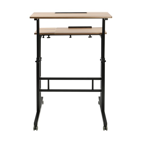 Rolling Laptop Desk Adjustable Height Computer Table Stand up Office Workstation - Picture 14 of 19