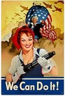 Tin Metal Sign Vintage Decoration Poster Rosie The Riveter We Can Do 8x12