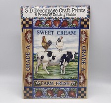 Vintage NOS SEALED 1994 3D Decoupage Craft Kit 6 Prints And Cutting Guide