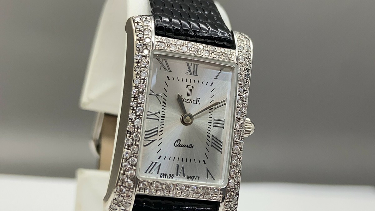 VicencE 14K White Gold Ladies Watch W/ Diamond | eBay display picture 3