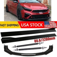 Front Bumper Lip Splitter Spoiler Strut Rods For Kia Forte GT