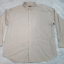 Eddie Bauer Mens Shirt Biege Tall XXL Pocket Button Up Preppy Career 2XL