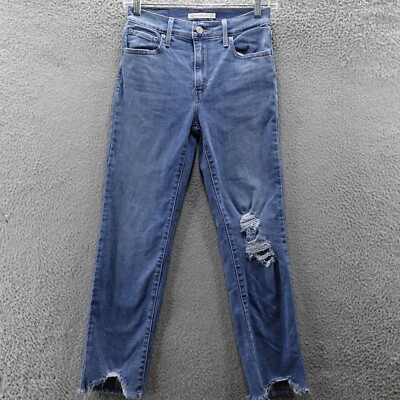 Levi's 724 Jeans Women's Size 26 Blue Denim Hi-Rise Straight Crop Stretch