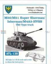 Juego de enlaces de pista FRUATL138 1:35 Friulmodel - M50/M51 Super Sherman / Isherman /