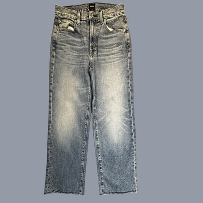 EDWIN Women's Ankle Jeans Blue Med Wash Cotton Raw Hem Denim Size 24    -147
